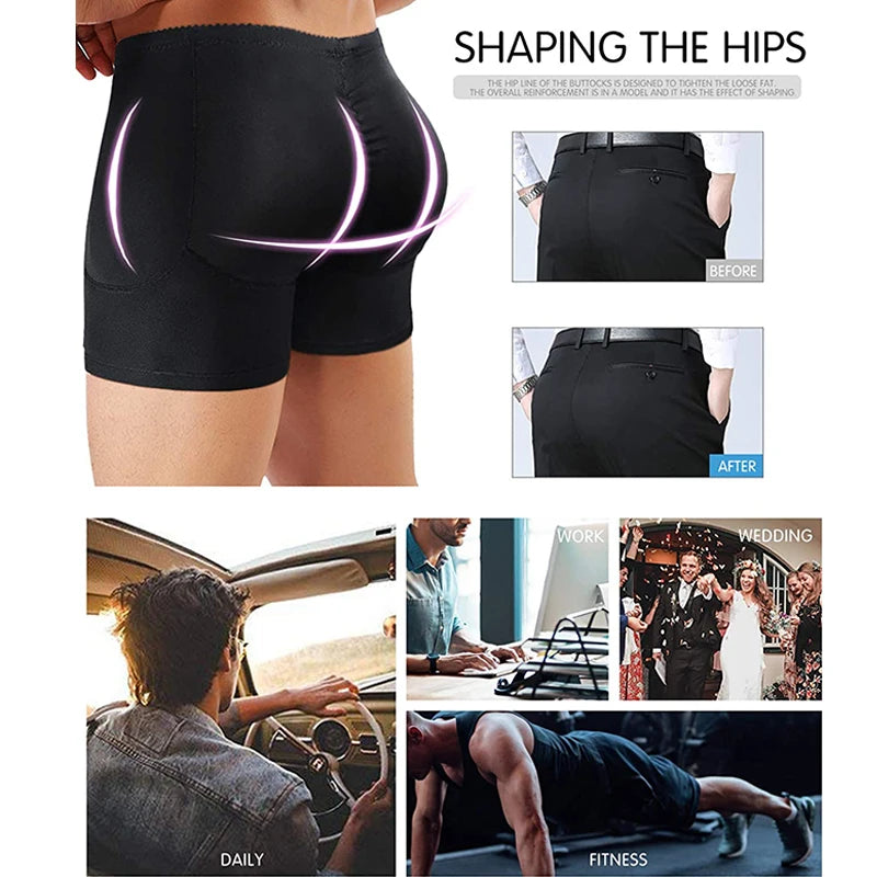 Mens Padded Boxer Butt Lifter