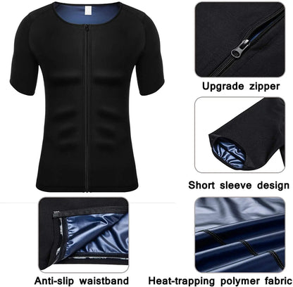Men Waist Trainer Sauna Shirt