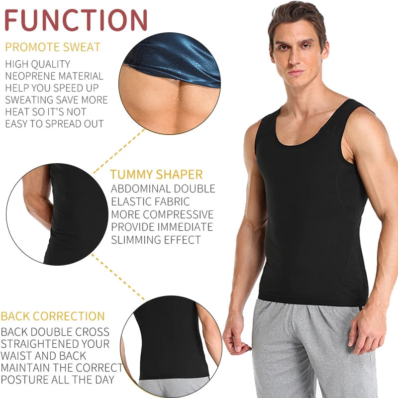 Men’s Polymer Sweat Sauna Shaper Vest