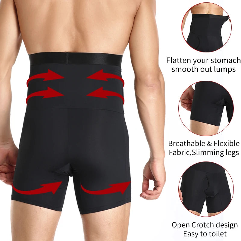 Men’s High Waist Tummy Control Shorts Body Shaper
