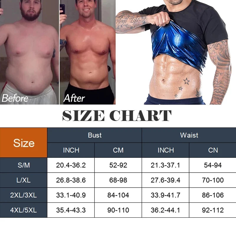 Men Waist Trainer Sauna Shirt