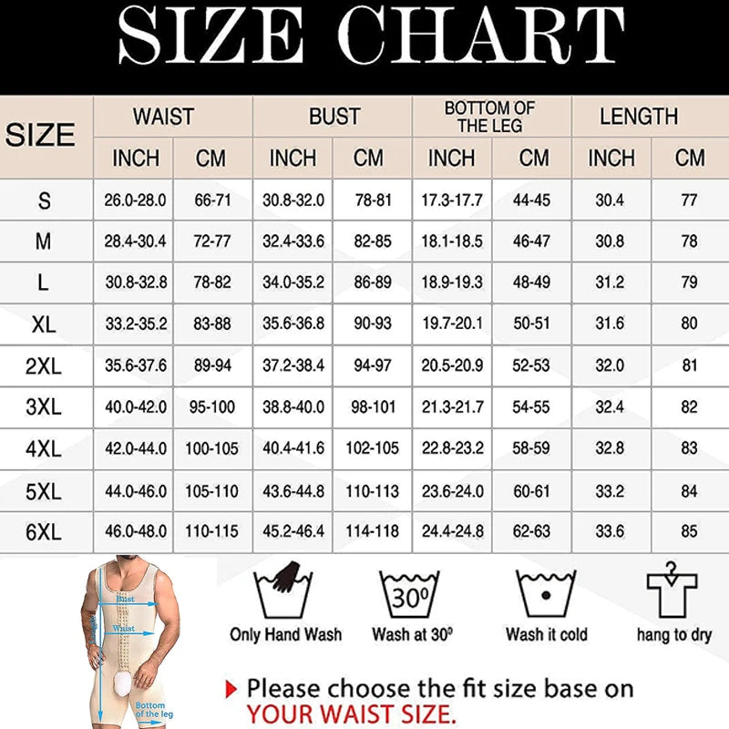 Men’s Slimming Bodysuit Full Body Shaper