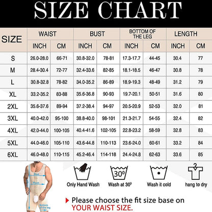 Men’s Slimming Bodysuit Full Body Shaper