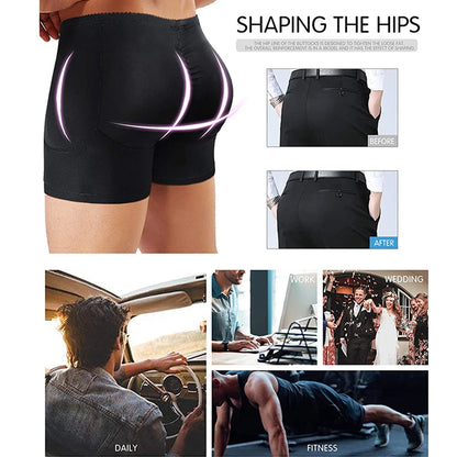 Mens Padded Boxer Butt Lifter